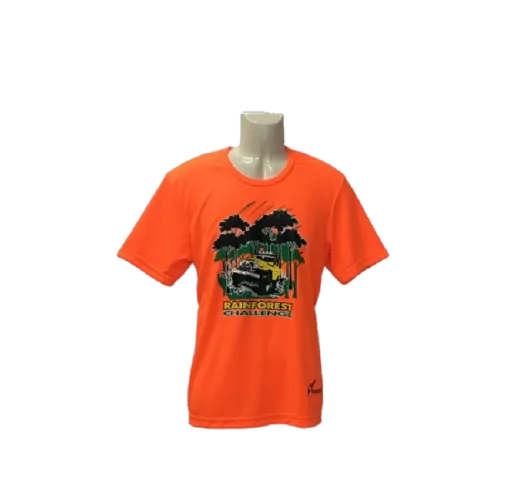 RAINFOREST CHALLENGE DRY FIT T-SHIRT - HI VISIBILITY ORANGE - RFC-S