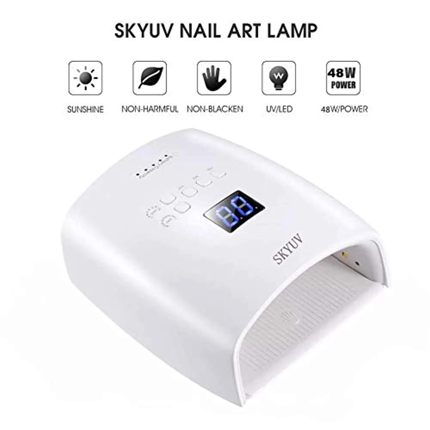 Rechargeable Faster Drying UV LED Nail Lamp, LED Gel Nail Dryer Gel Polish Light Nail Polish Curing Gel LED Dryer Automatic Sensor Professional Nail Light Suitable for Fingernails and Toenails