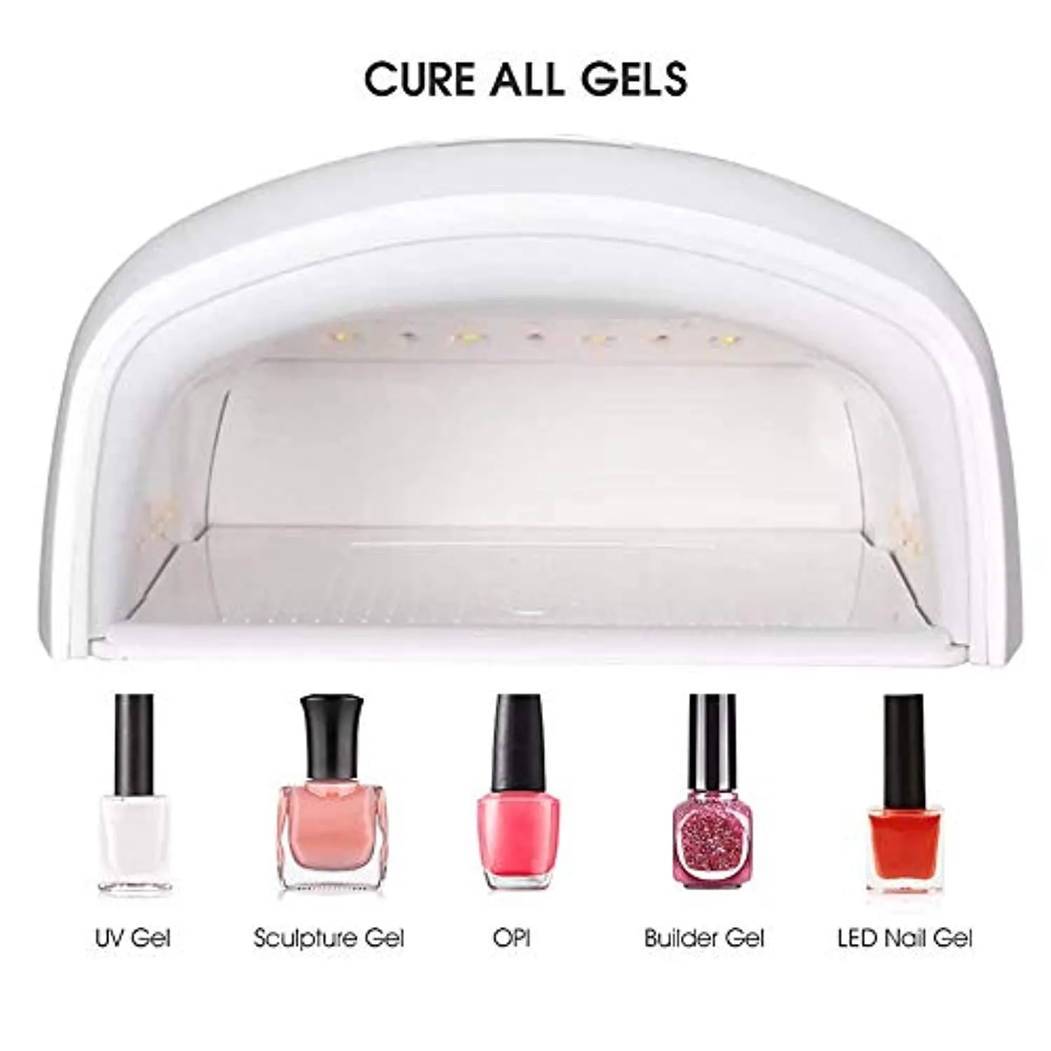 Rechargeable Faster Drying UV LED Nail Lamp, LED Gel Nail Dryer Gel Polish Light Nail Polish Curing Gel LED Dryer Automatic Sensor Professional Nail Light Suitable for Fingernails and Toenails