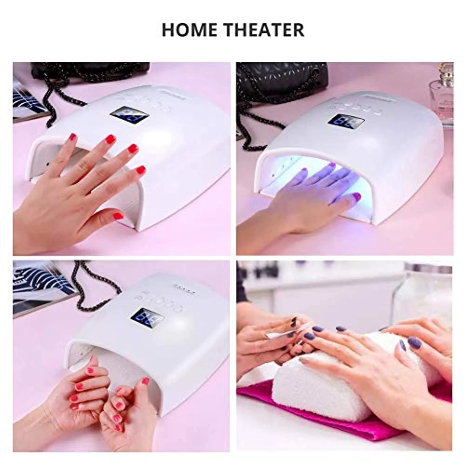 Rechargeable Faster Drying UV LED Nail Lamp, LED Gel Nail Dryer Gel Polish Light Nail Polish Curing Gel LED Dryer Automatic Sensor Professional Nail Light Suitable for Fingernails and Toenails