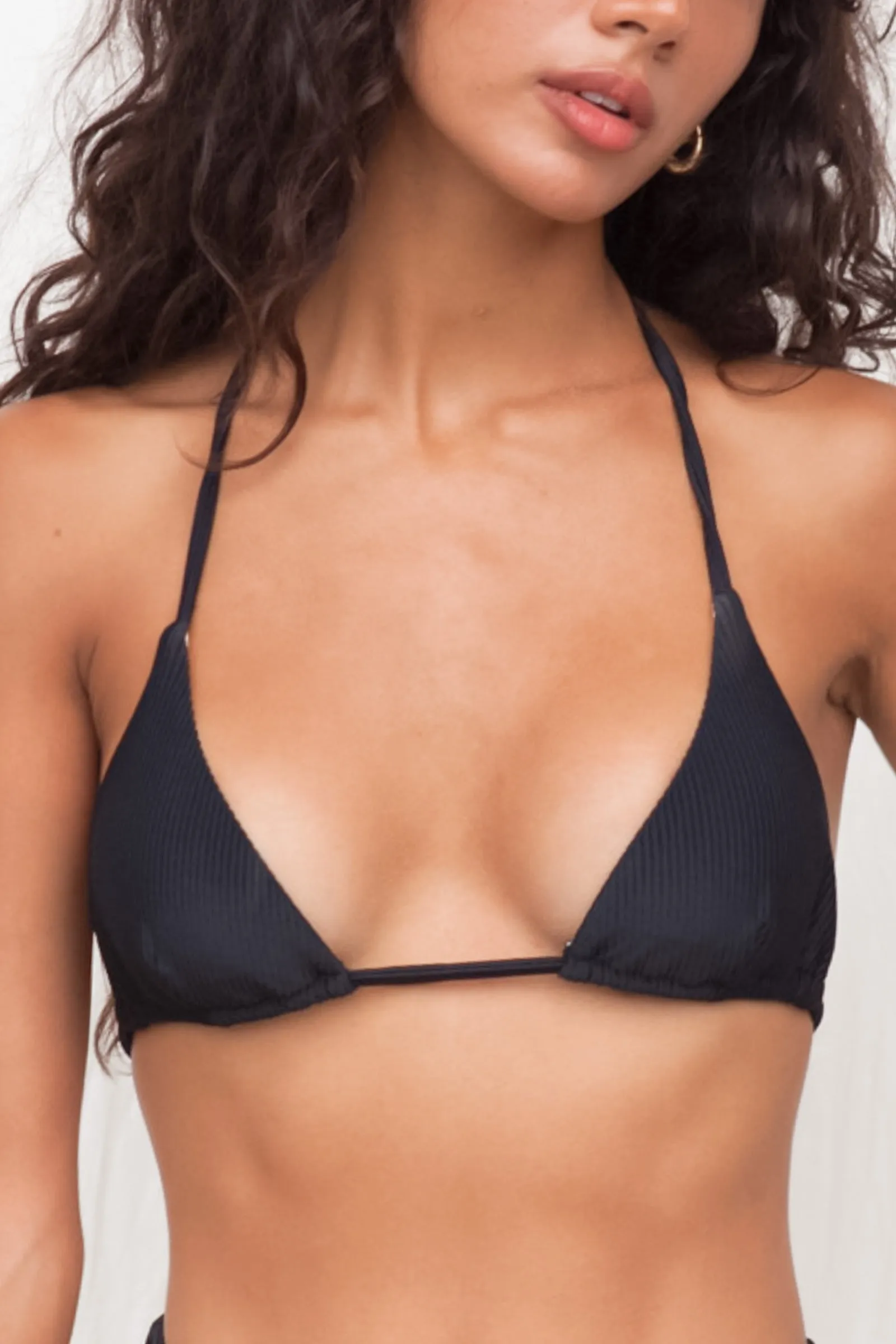 Ribbed Triangle Top - Black