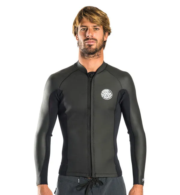 Rip Curl Aggrolite Long Sleeve Front Zip Jacket - Black