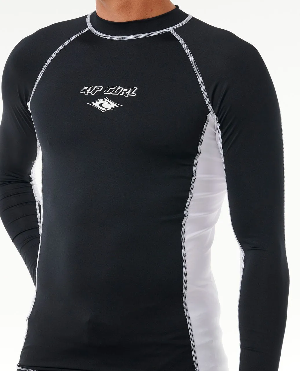 RIP CURL FADE OUT UPF PERF L/S - BLACK/WHITE