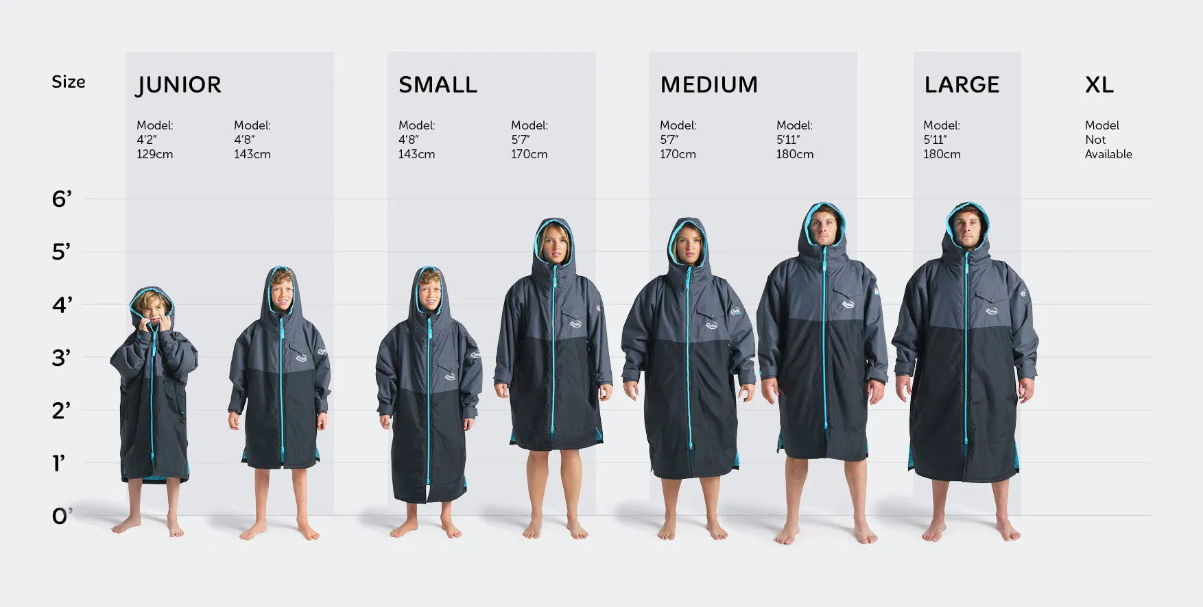 Robie Dry Series Recycled Long Sleeve Changing Robe - Black/Charcoal/Blue