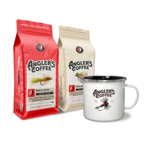 Roll Cast Pack (Dry Fly Camp Mug, Caddis, Woolly's; 12oz)