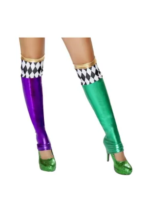Roma Green/Purple Jester Leggings Costume