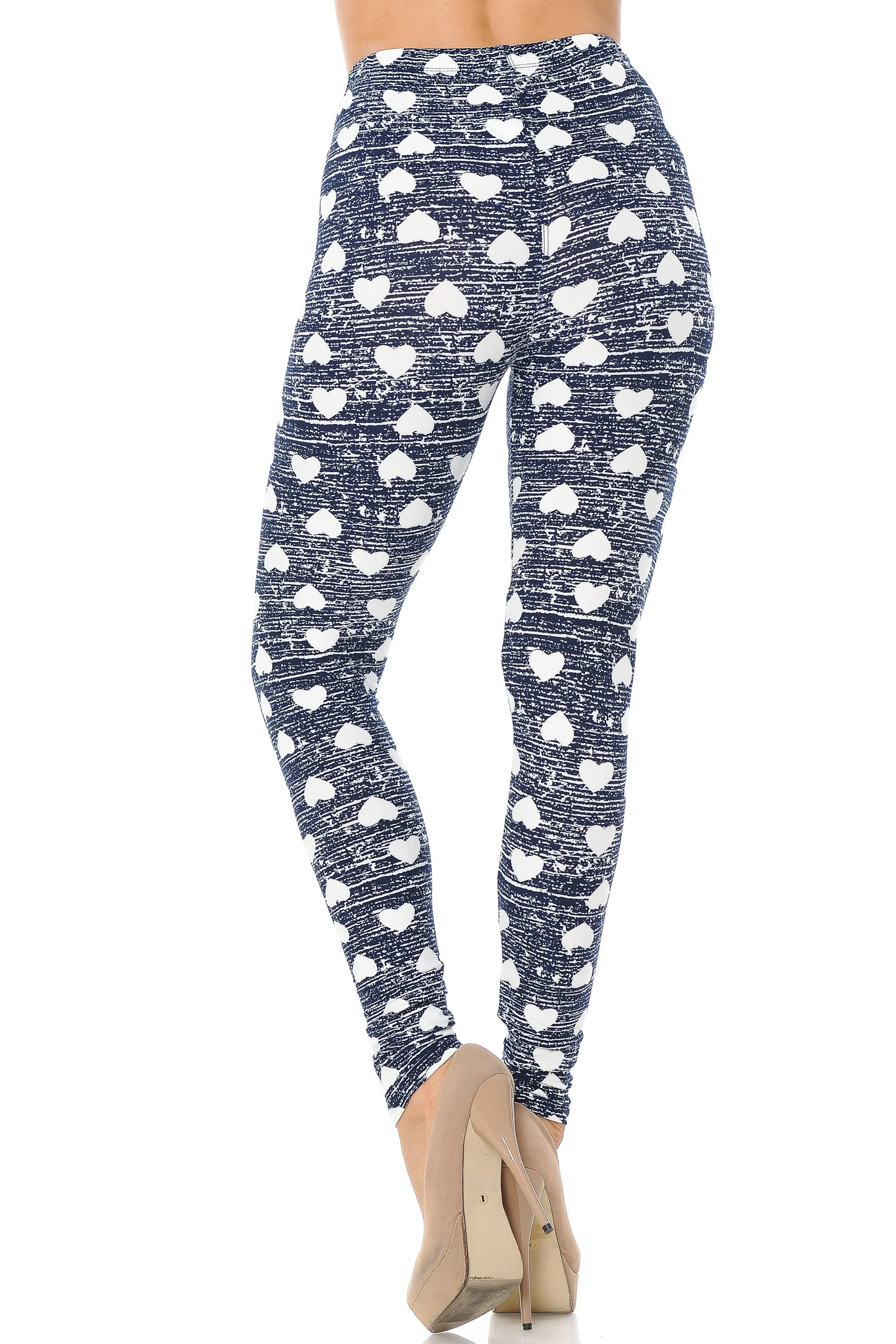 Rustic Hearts Curvy Plus Size Valentine's Day Leggings