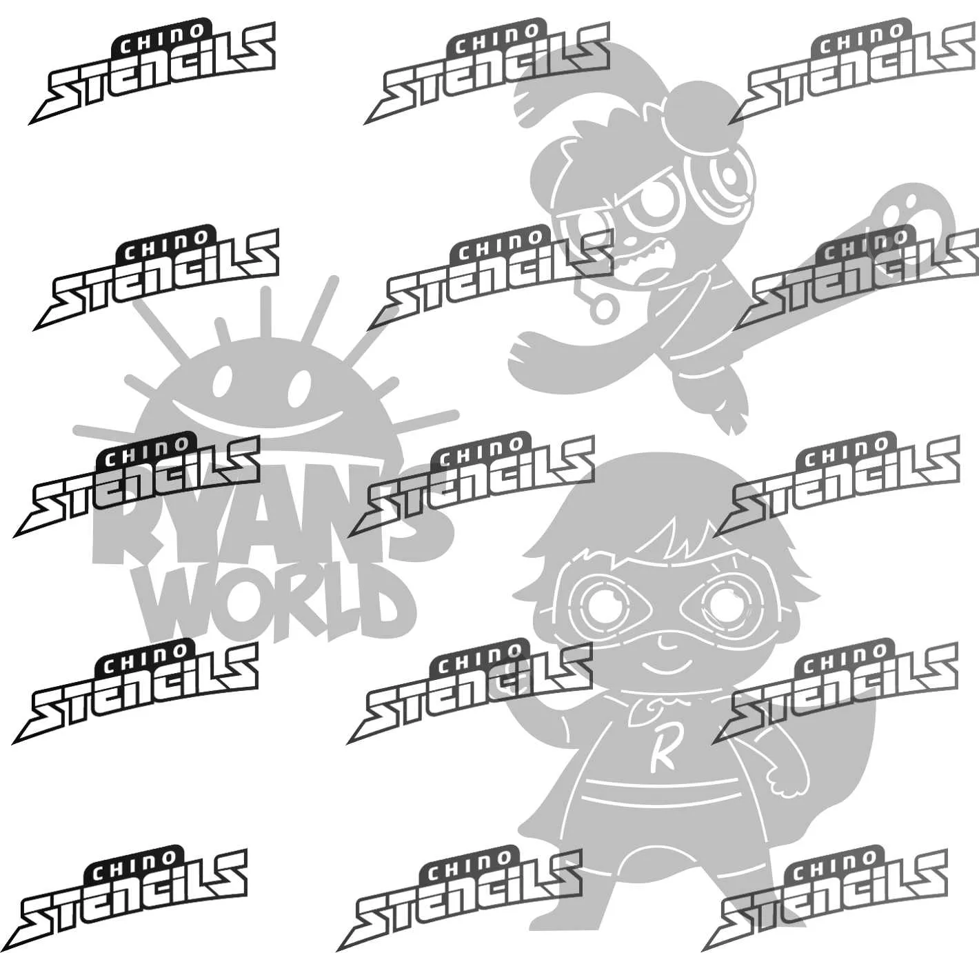 Ryans World 3 pack  # 1946 art stencil