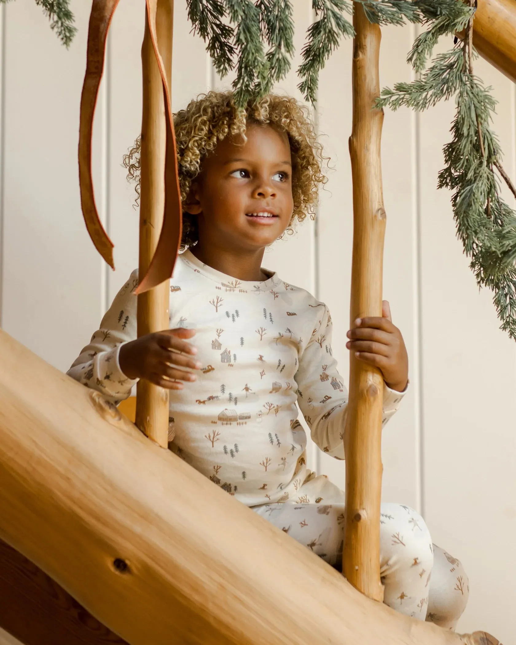 RYLEE   CRU Organic Long Sleeve Pajama Set || Winter Town