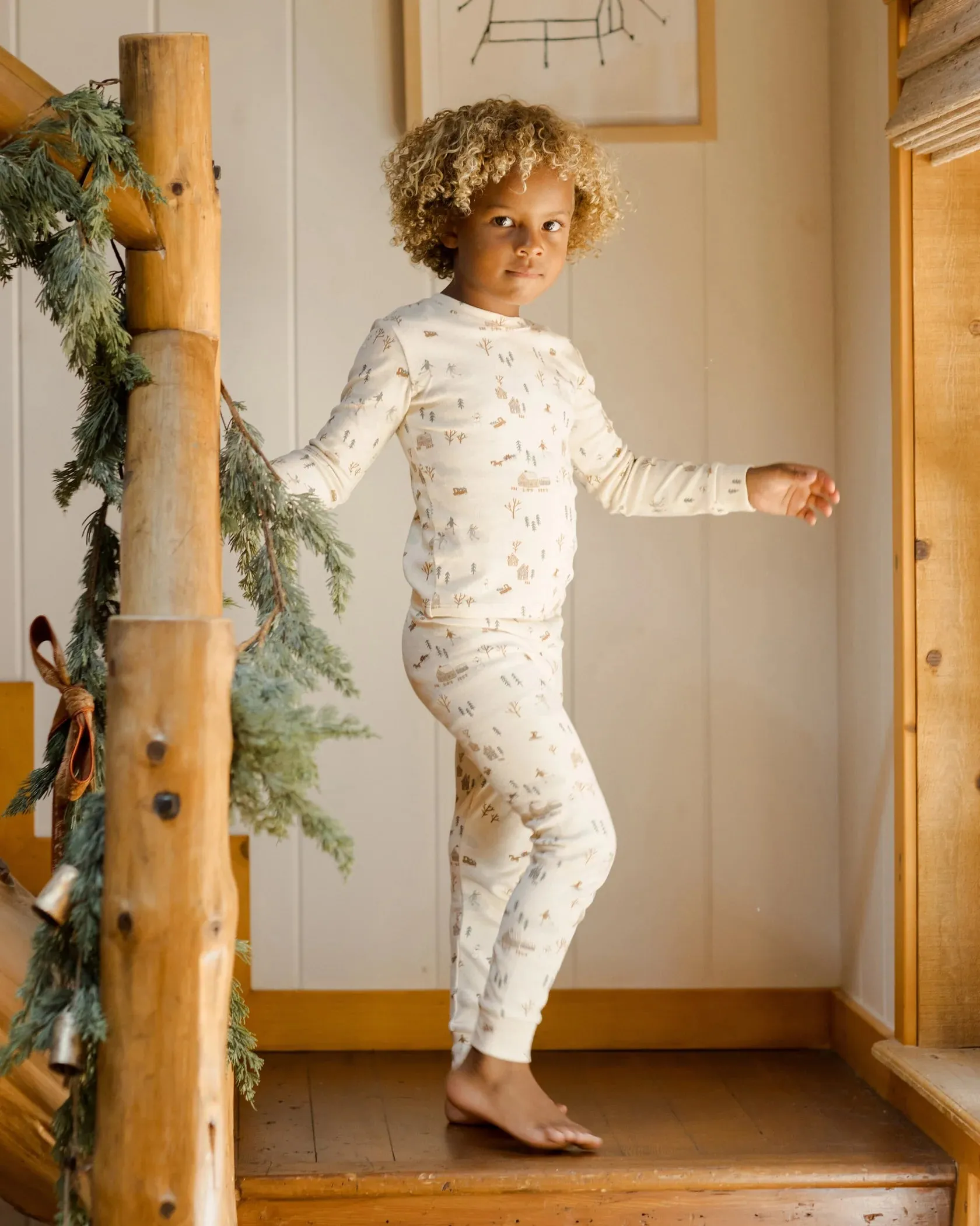 RYLEE   CRU Organic Long Sleeve Pajama Set || Winter Town