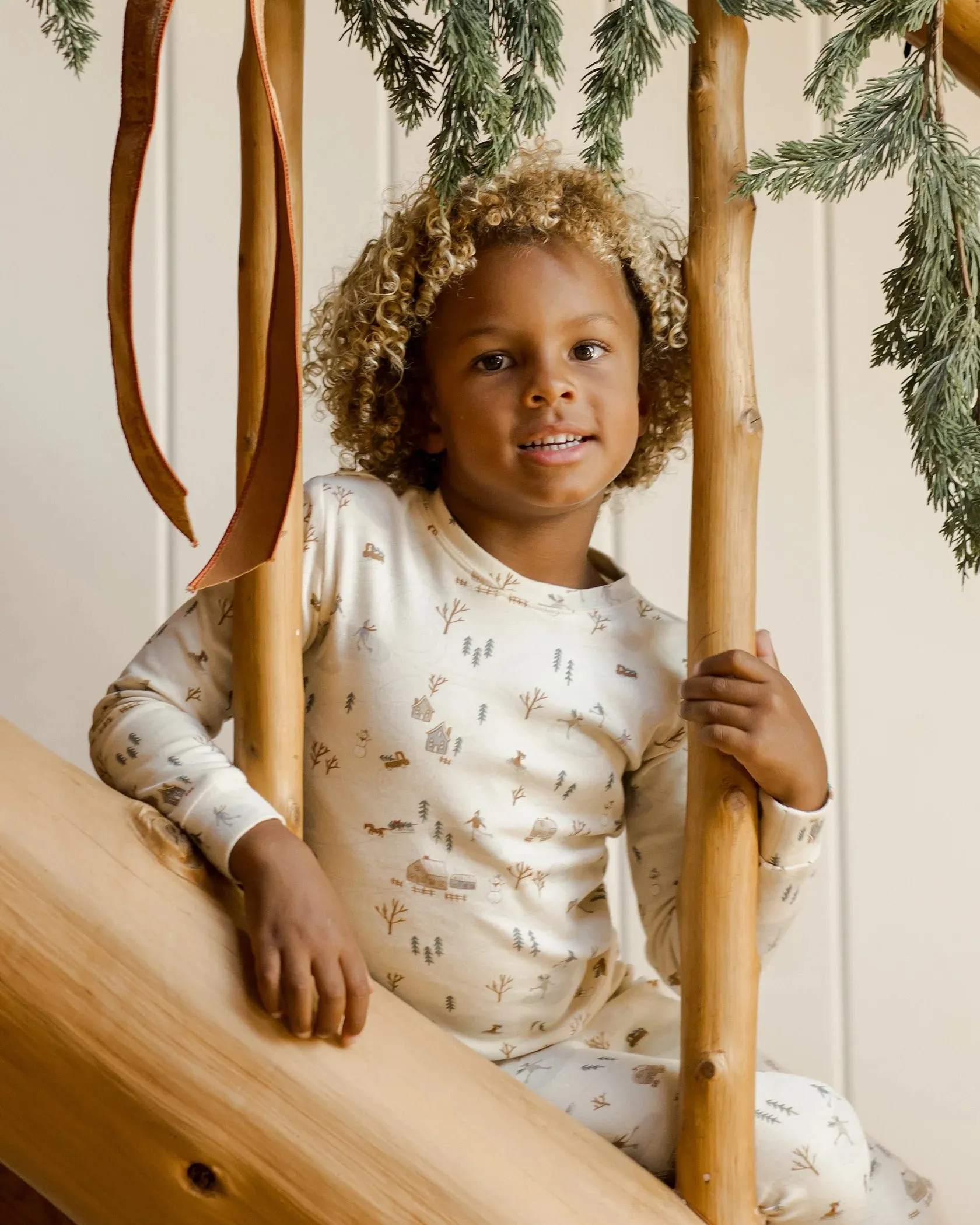 RYLEE   CRU Organic Long Sleeve Pajama Set || Winter Town