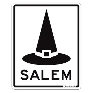 Salem MA Witch Hat Sign Sticker