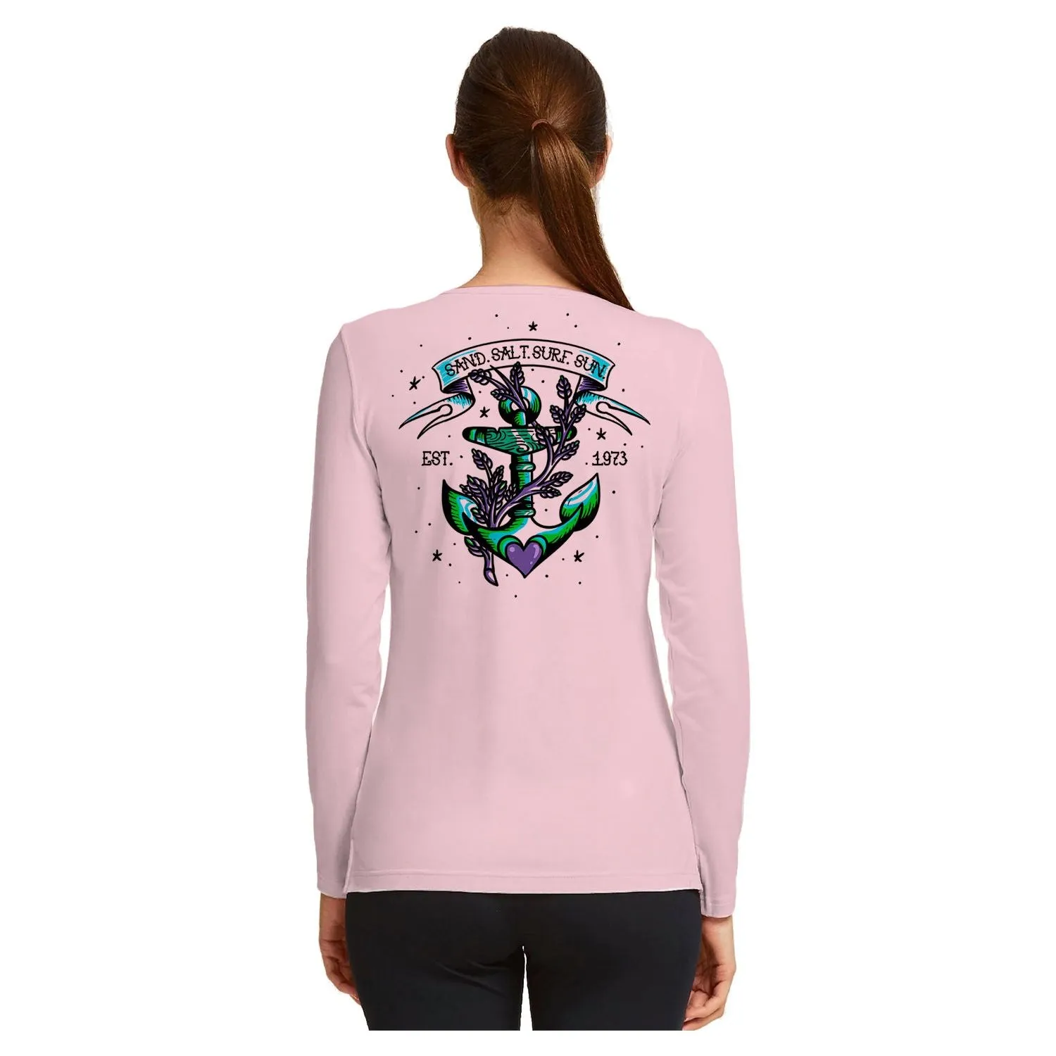 SAND.SALT.SURF.SUN. Anchor Women's UPF 50  UV Sun Protection Performance Long Sleeve T-Shirt