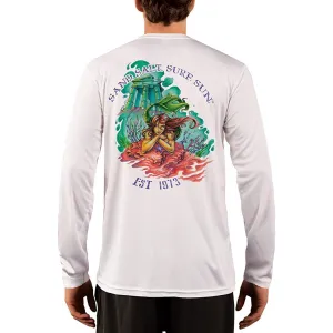 SAND.SALT.SURF.SUN. Atlantis Mermaid Men's UPF 50  UV Sun Protection Performance Long Sleeve T-Shirt
