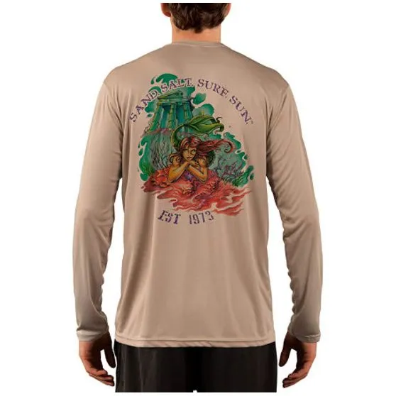 SAND.SALT.SURF.SUN. Atlantis Mermaid Men's UPF 50  UV Sun Protection Performance Long Sleeve T-Shirt