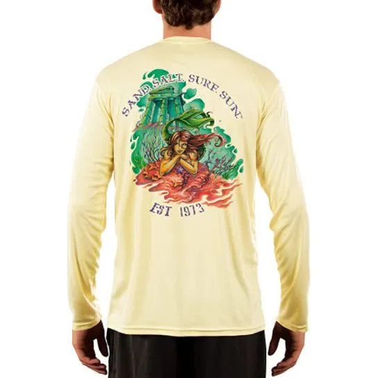 SAND.SALT.SURF.SUN. Atlantis Mermaid Men's UPF 50  UV Sun Protection Performance Long Sleeve T-Shirt