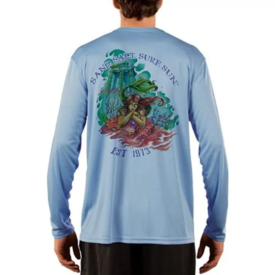 SAND.SALT.SURF.SUN. Atlantis Mermaid Men's UPF 50  UV Sun Protection Performance Long Sleeve T-Shirt
