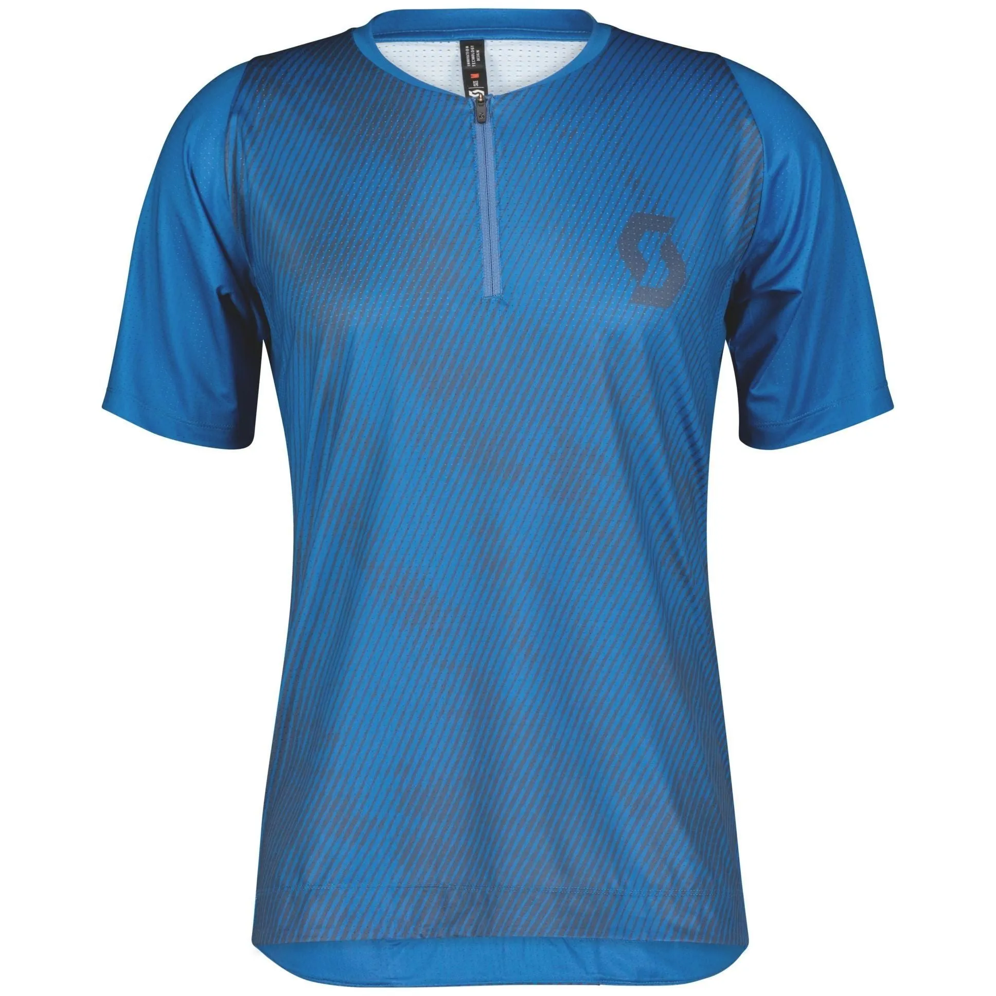 Scott Trail Vertic Zip Short Sleeve Mens Cycling Jersey - Blue