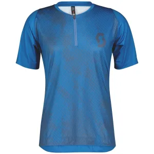 Scott Trail Vertic Zip Short Sleeve Mens Cycling Jersey - Blue