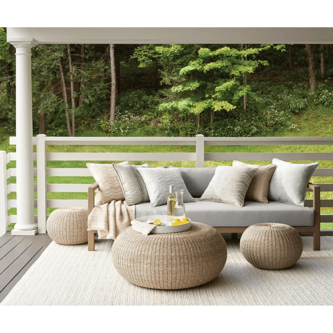 Scout Embroidered Natural Indoor/Outdoor Decorative Pillow Cover