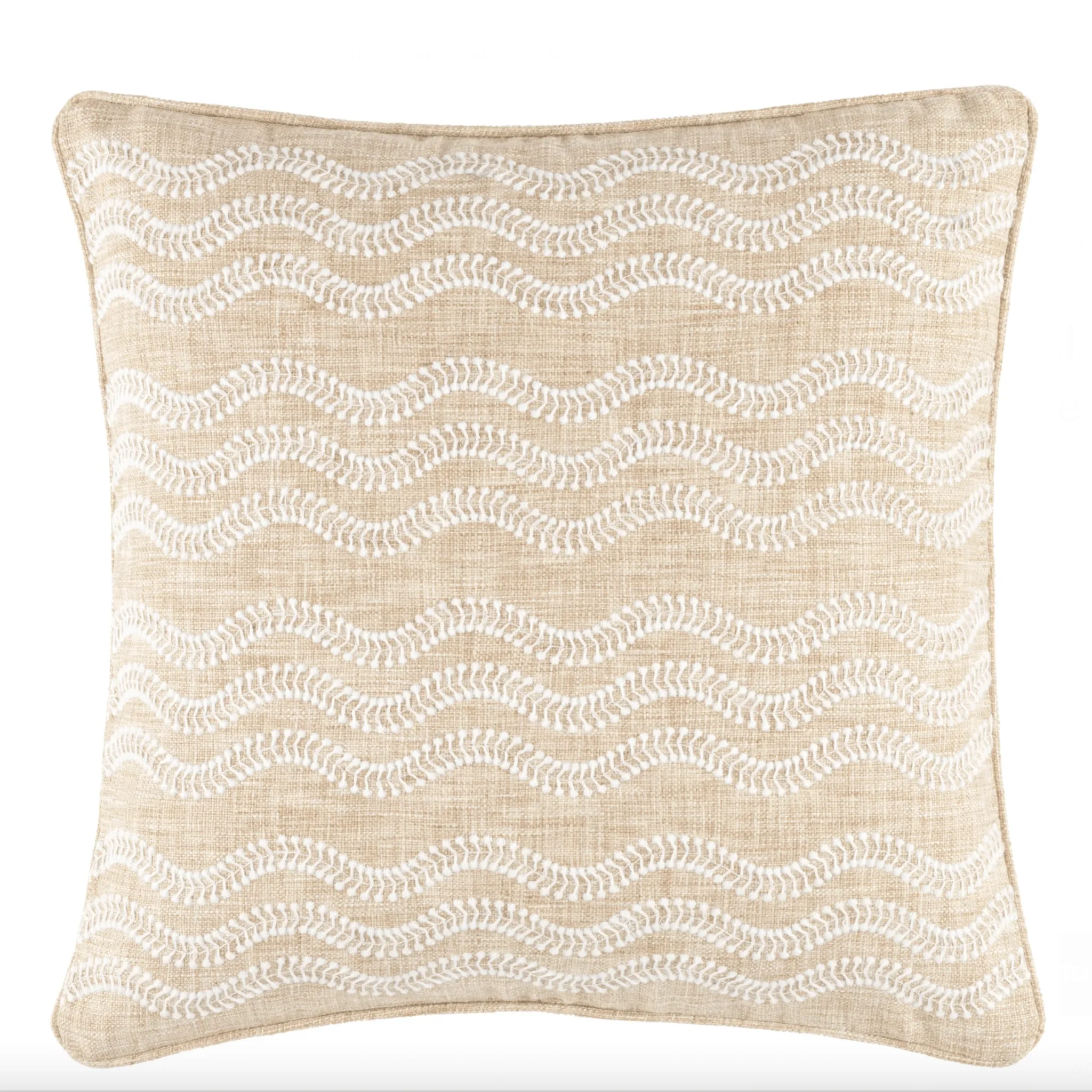 Scout Embroidered Natural Indoor/Outdoor Decorative Pillow Cover