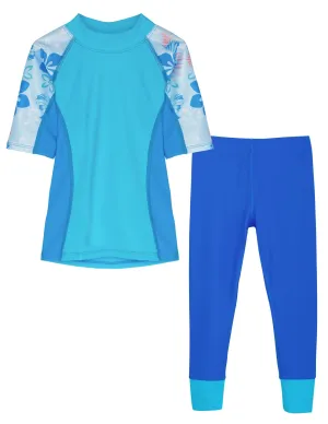 Seaside Rash Guard & Swim Legging - Celeste