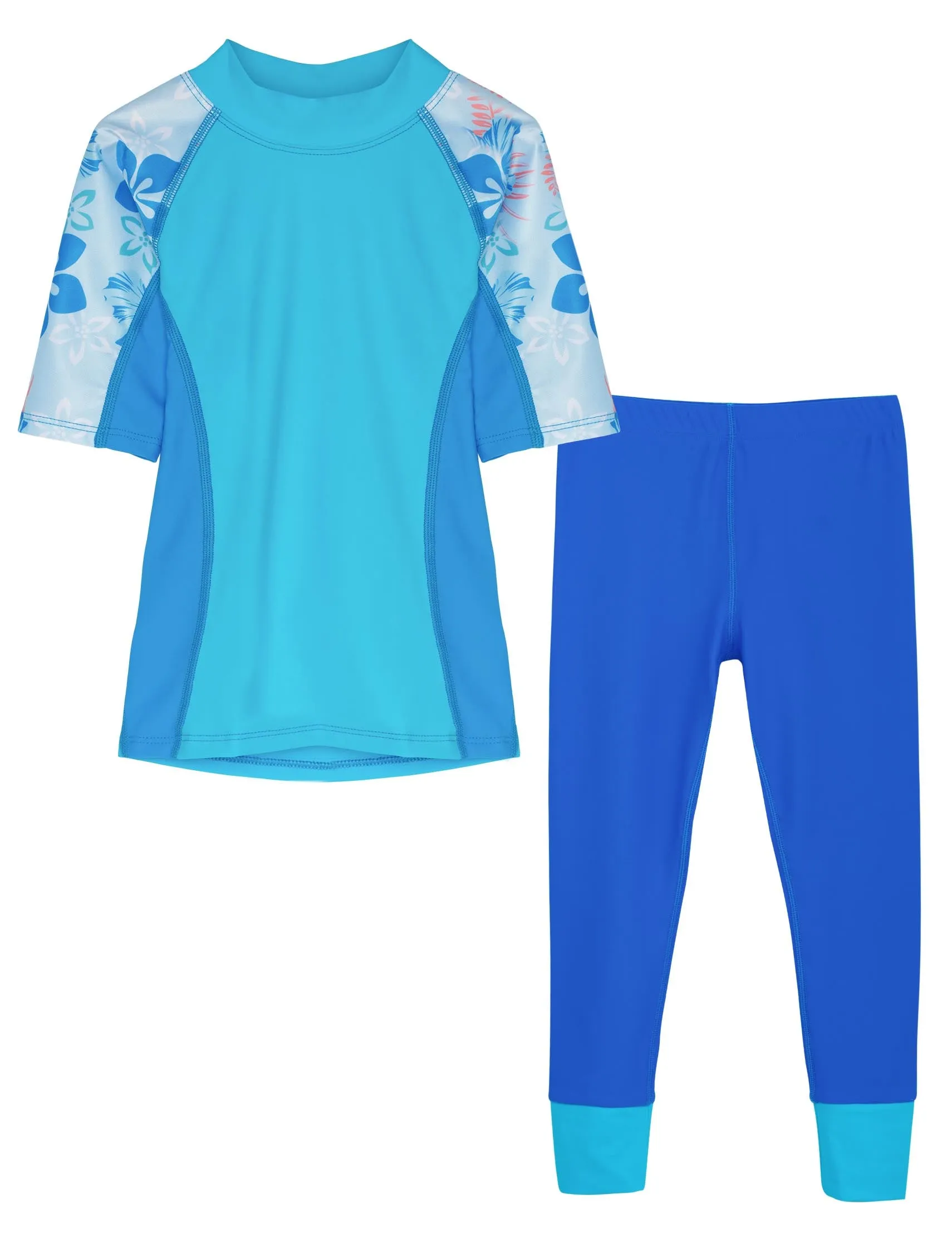 Seaside Rash Guard & Swim Legging - Celeste