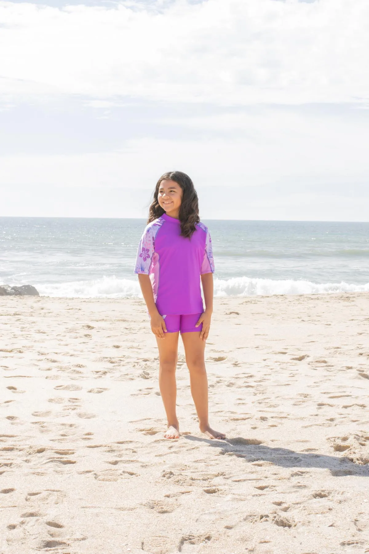 Seaside Rash Guard & Swim Short - Malva (MADE IN USA)