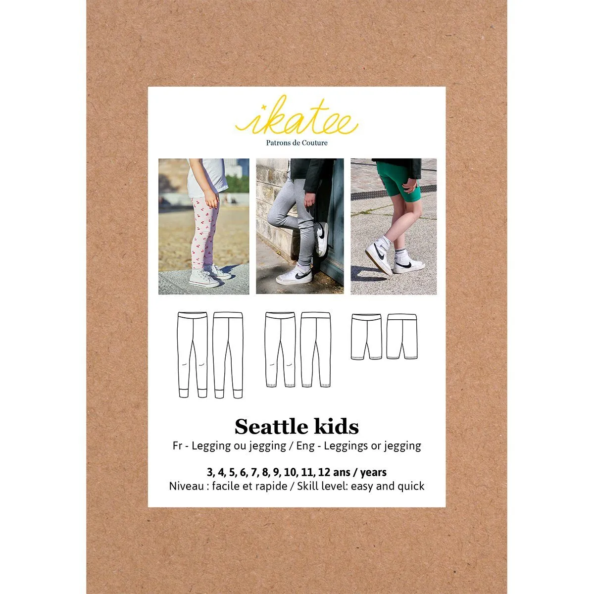 SEATTLE KIDS Legging Patron de couture pochette IKATEE