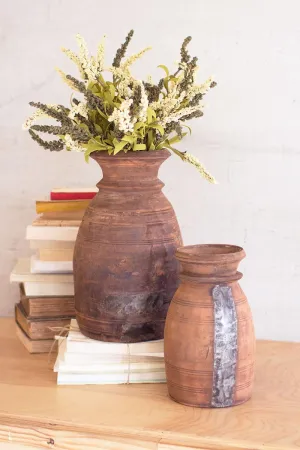 Set of 2 Mango Wood Urns