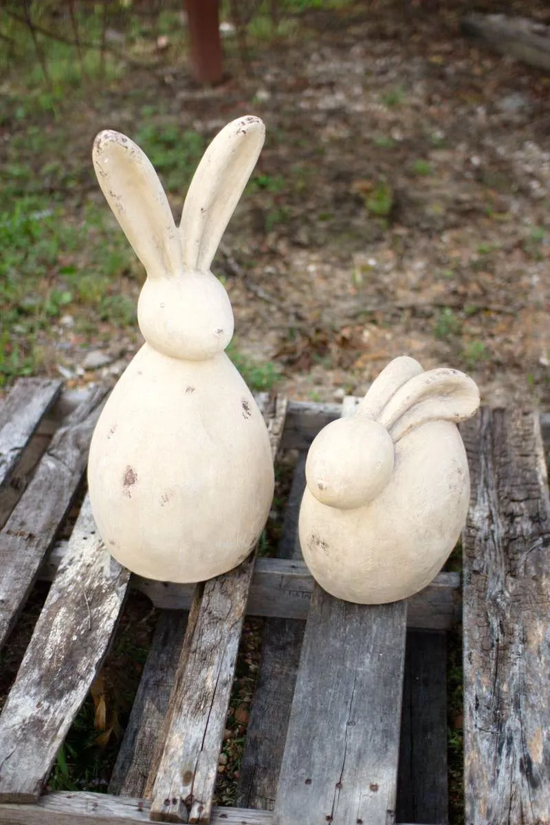Set of 2 Rabbit Sculptures