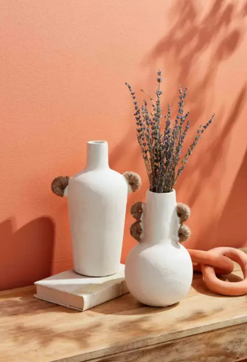 SKINNY PAPER MACHE JUTE VASE