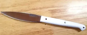Slim Table  Knife with white fiber handle