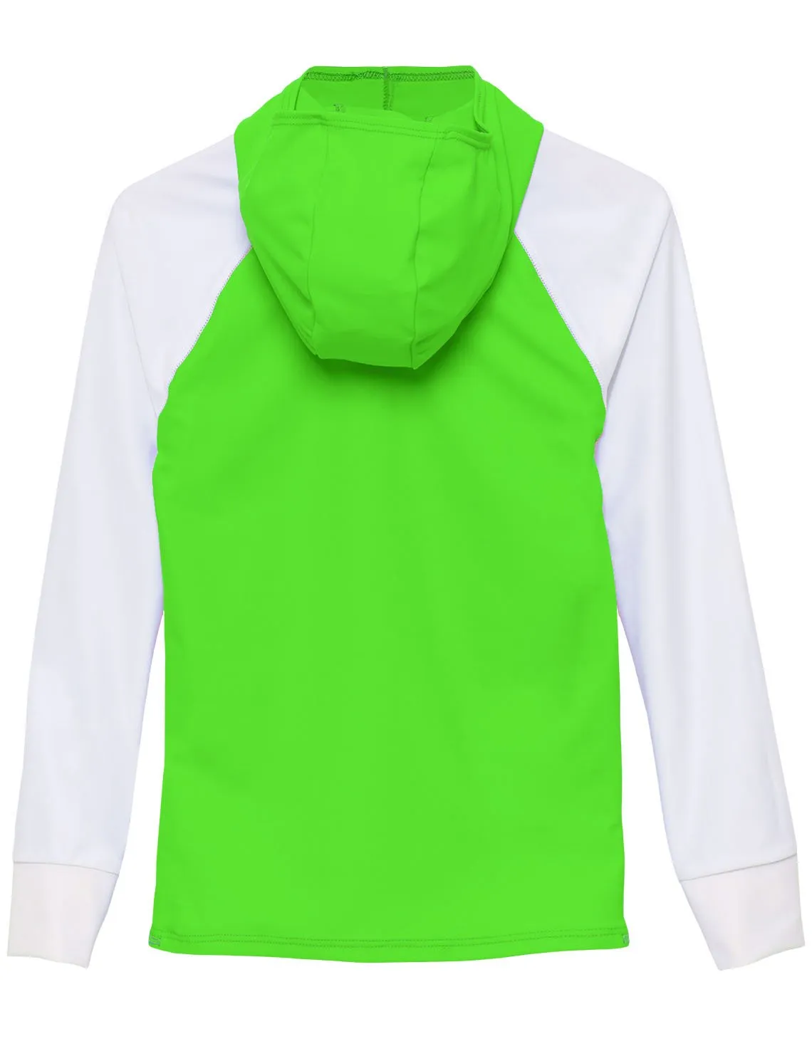 Snorkel Hoodie Rash Guard - Hawaii Fish ID - Neon Green