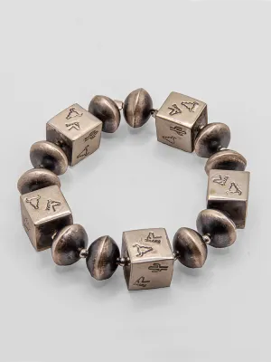 Square Navajo Pearl Stretch Bracelet