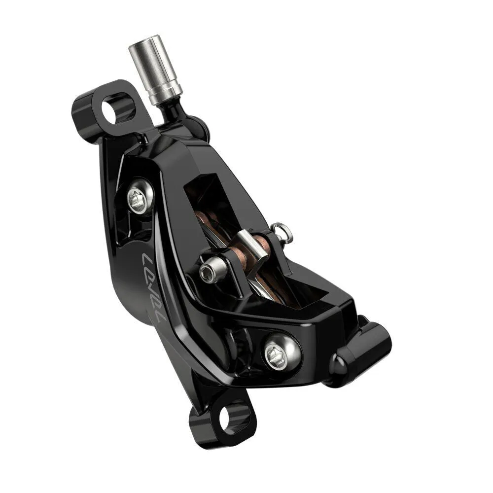 SRAM Level Silver Stealth 4 Piston Disc Brake Set - Black