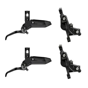 SRAM Level Silver Stealth 4 Piston Disc Brake Set - Black