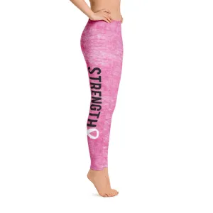Strength Pink Ribbon Leggings