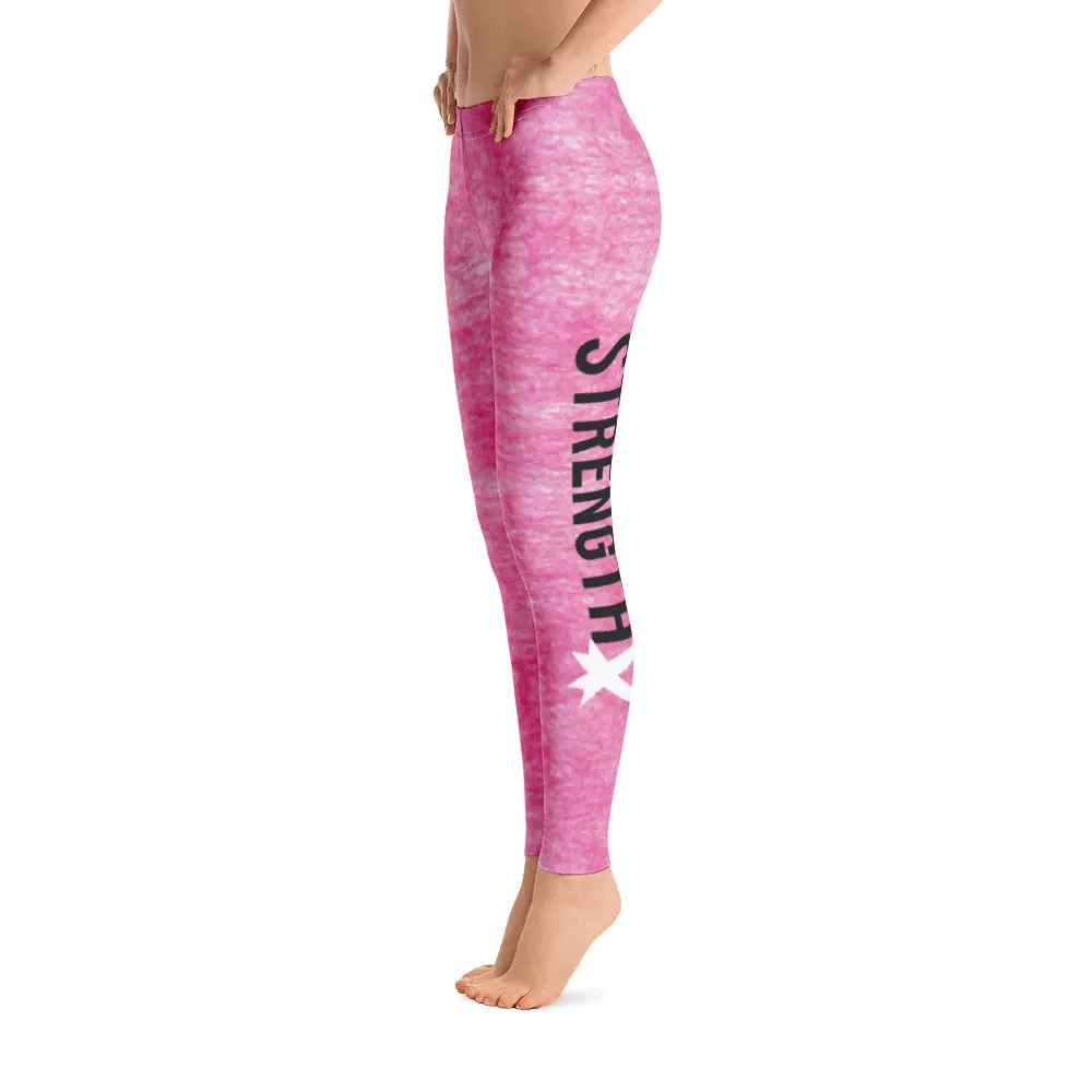 Strength Pink Ribbon Leggings
