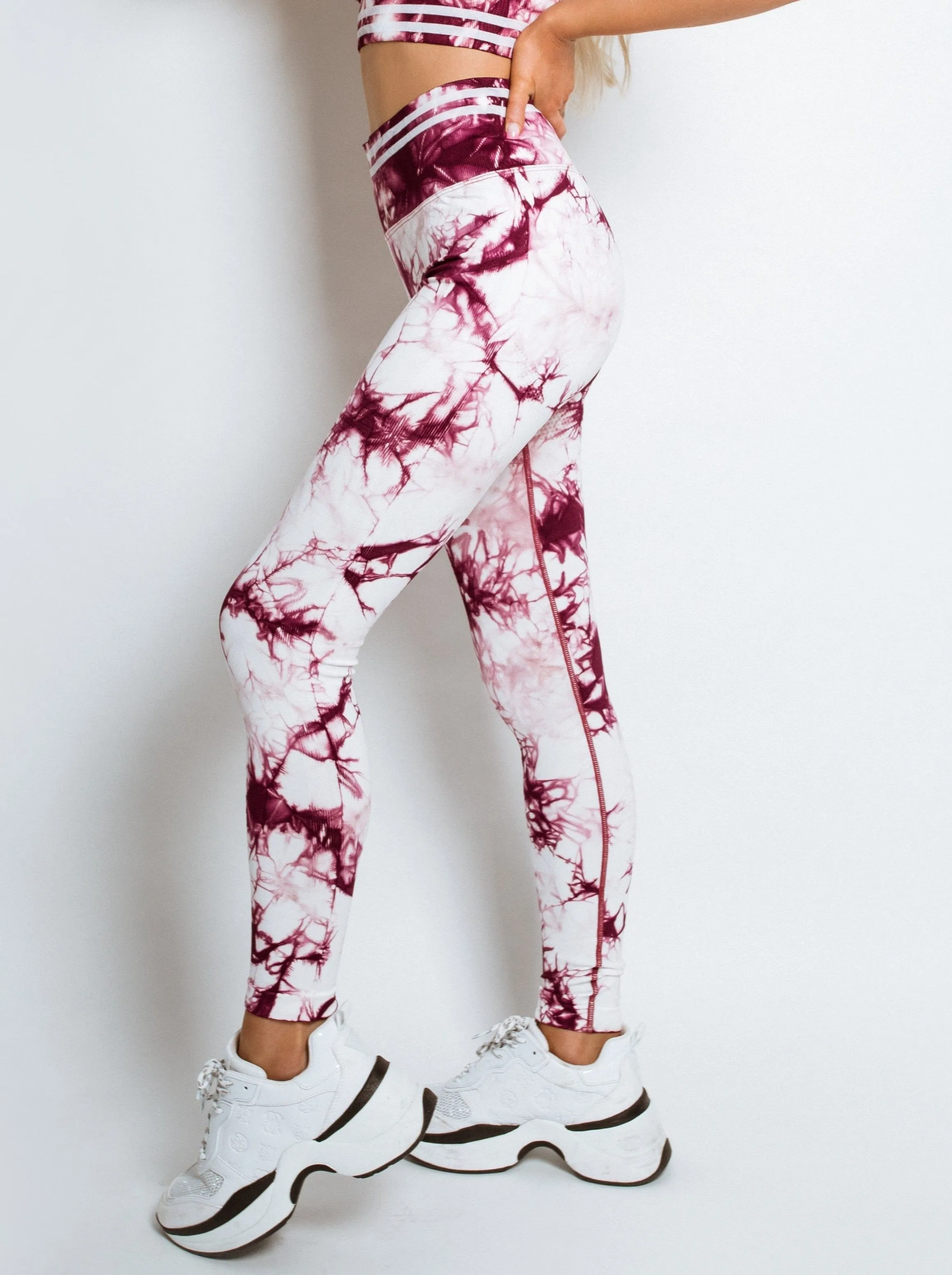 Striped Performance Pink Leggings