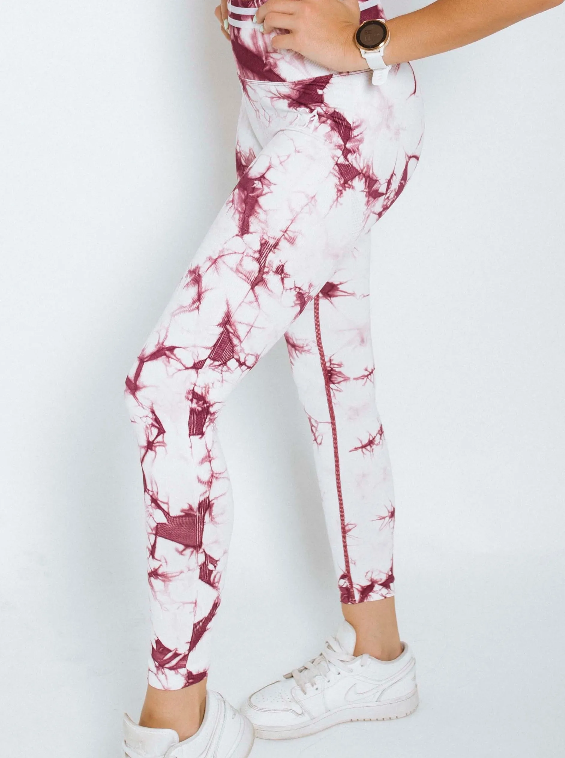 Striped Performance Pink Leggings