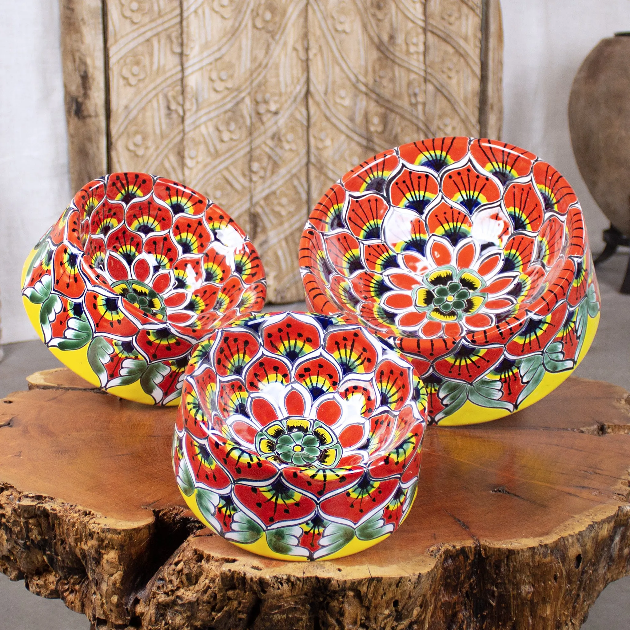 Talavera Pet Bowls | Pavo Pattern