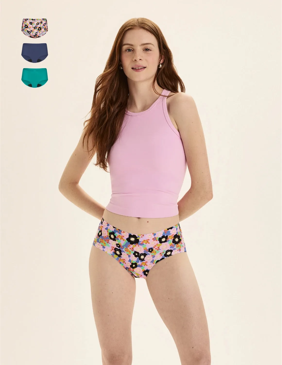 Teen Light Leakproof No-Show Boyshort 3-Pack - Kit