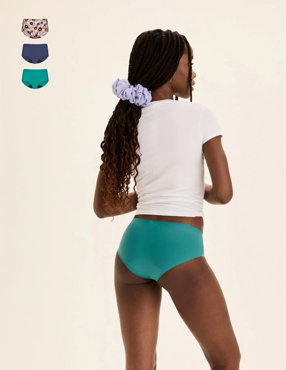 Teen Light Leakproof No-Show Boyshort 3-Pack - Kit