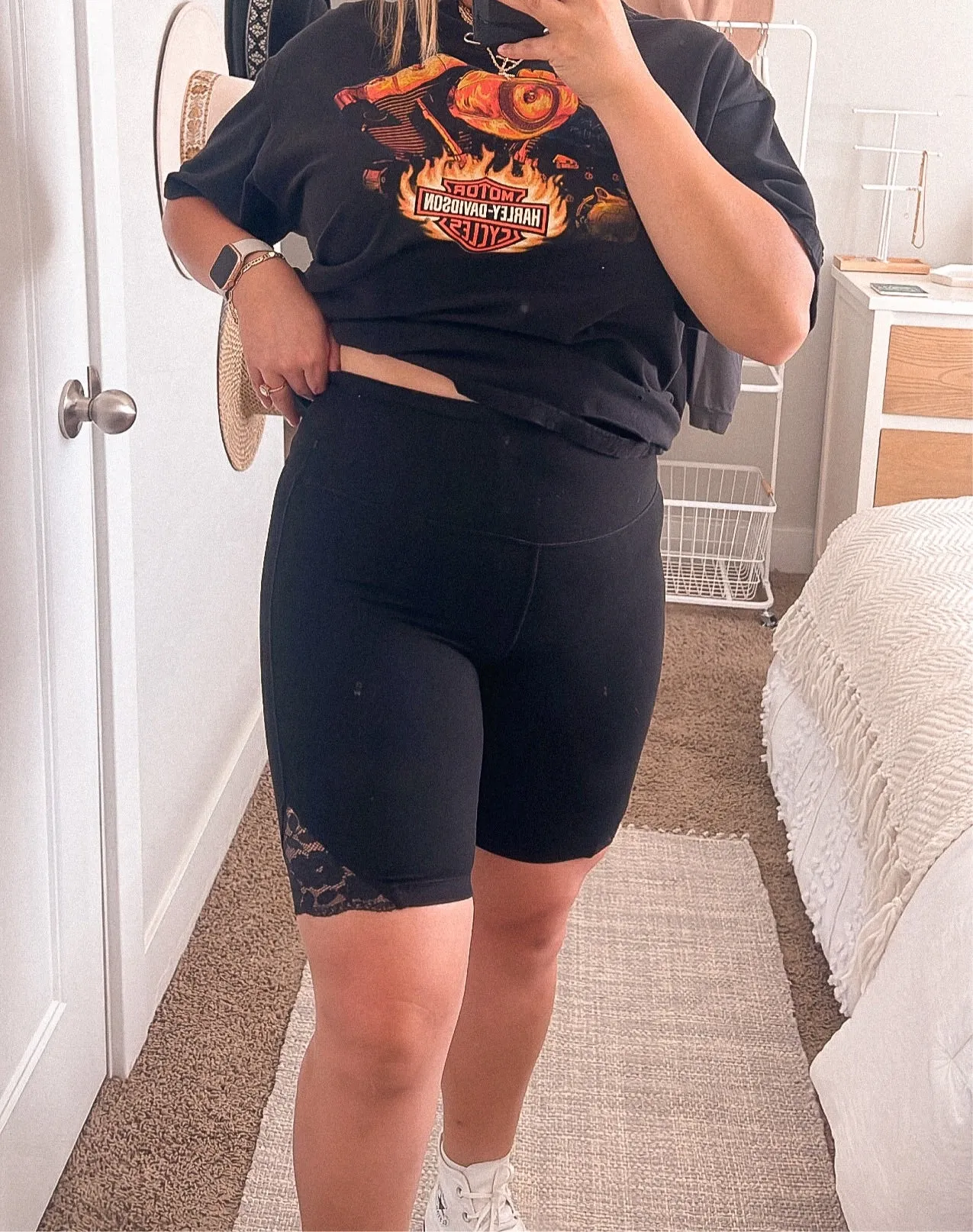 the rebel lace biker shorts