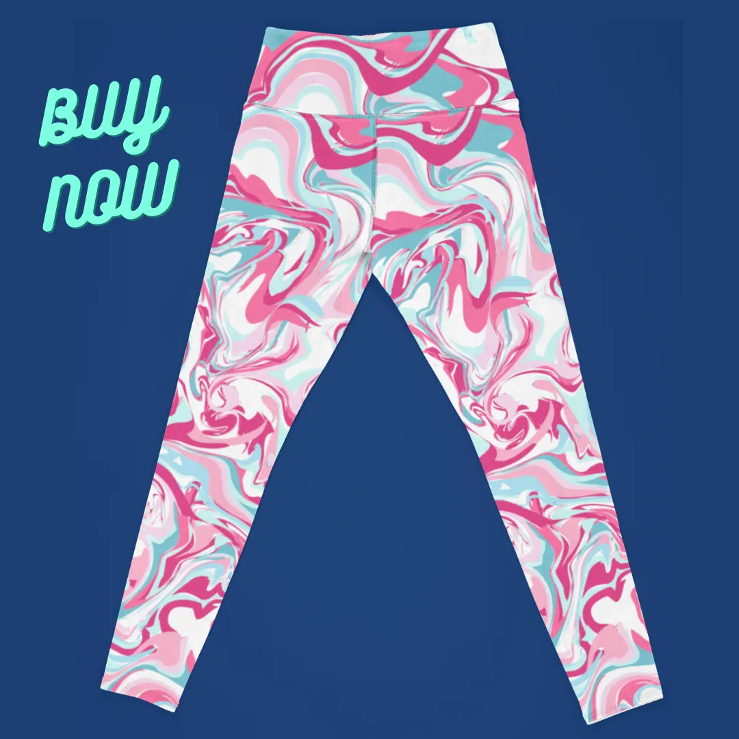 Tie Dye Leggings Outfit with Pink, Blue, and White Colors