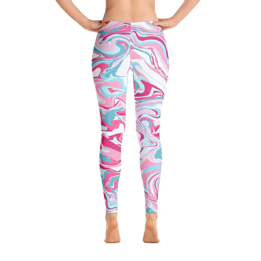 Tie Dye Leggings Outfit with Pink, Blue, and White Colors