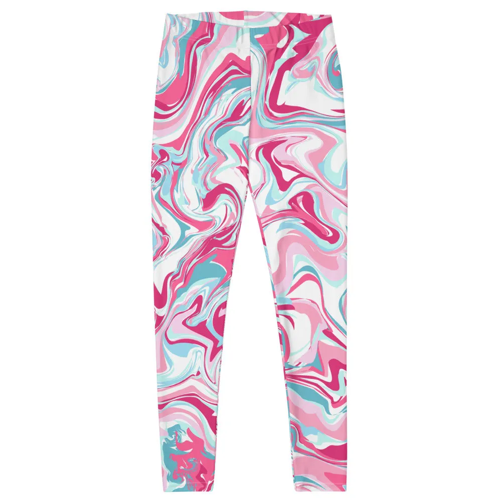 Tie Dye Leggings Outfit with Pink, Blue, and White Colors