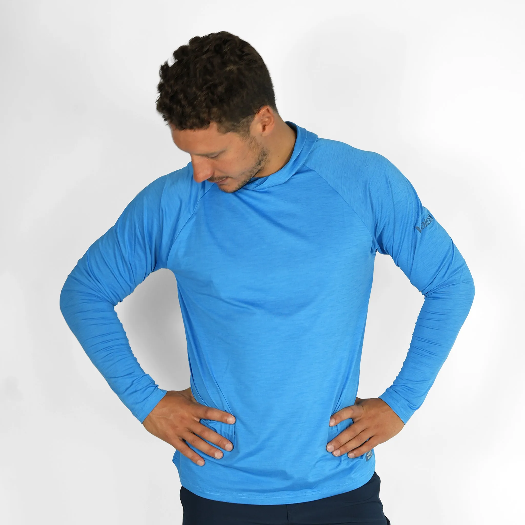 UV Ocean Tech L/S Hooded Top - Cyan
