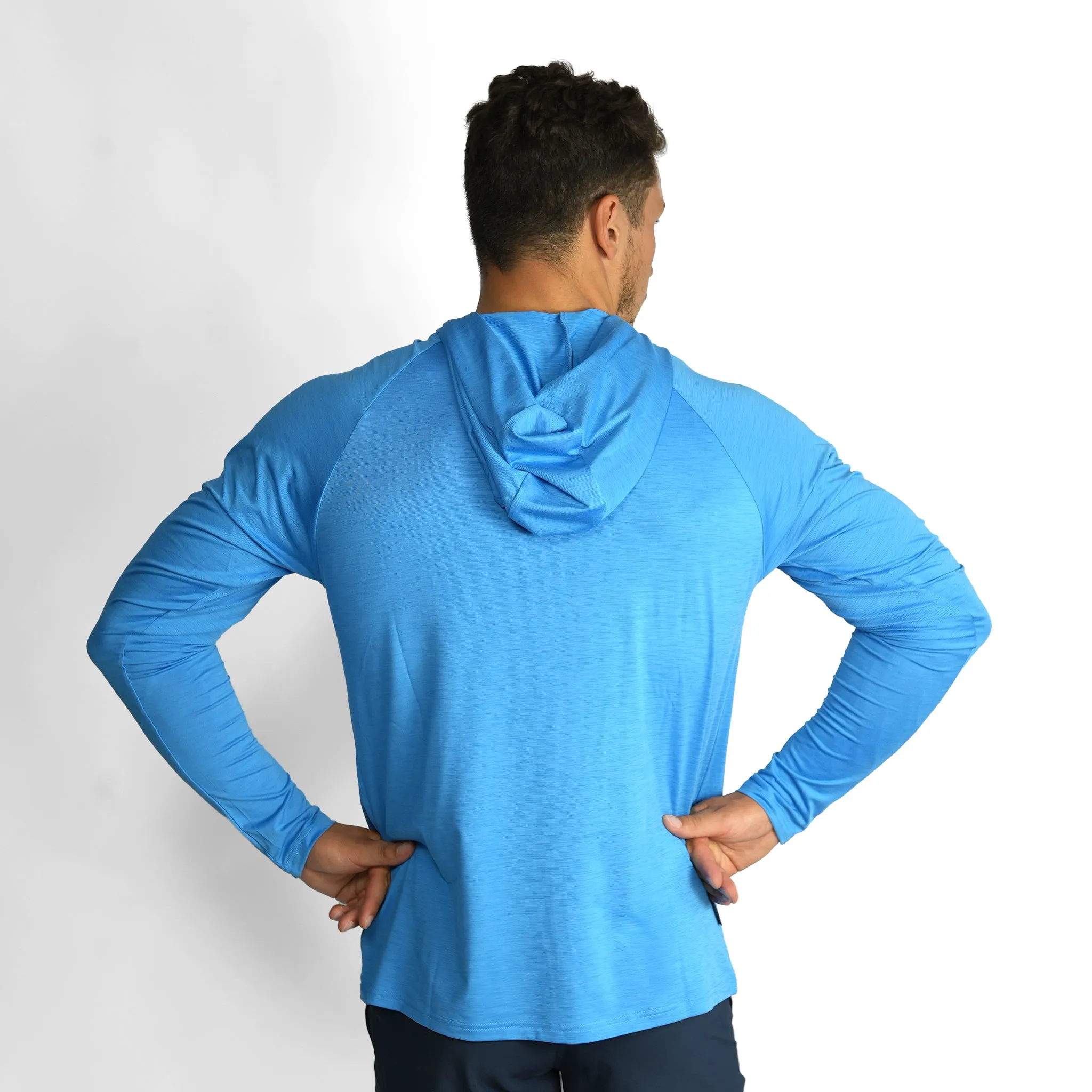 UV Ocean Tech L/S Hooded Top - Cyan